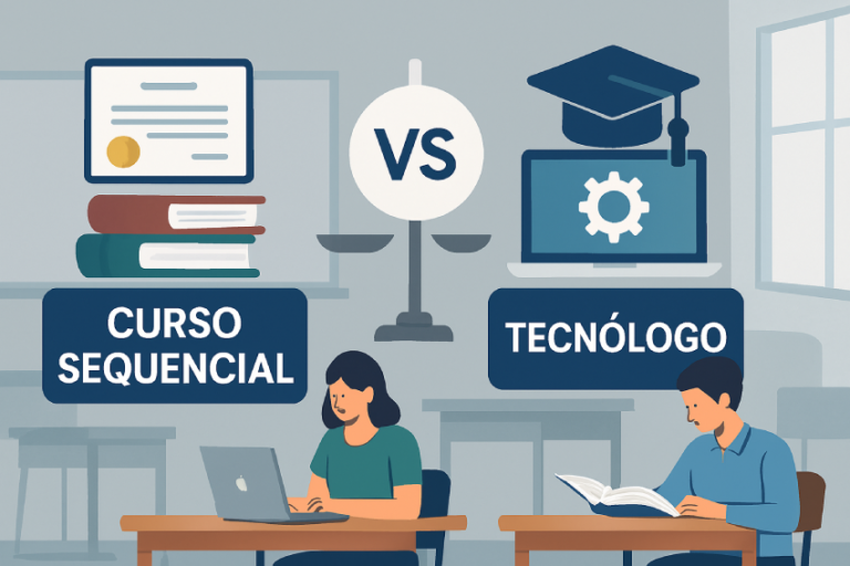 diferença entre curso sequencial e tecnólogo